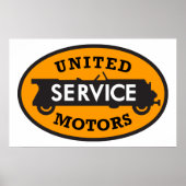ヴィンテージ統一されたモーターズのサービスサイン ポスター (正面)