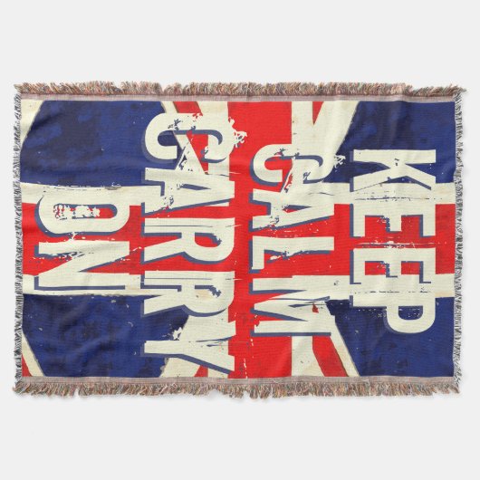 ヴィンテージ統一された国国旗「感動的引用文」 スローブランケット (正面)