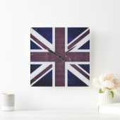 ヴィンテージ統一された国旗2 スクエア壁時計 (ホーム)