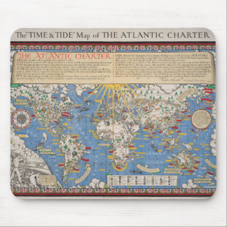 ヴィンテージ統一された国/大西洋憲章の地図 マウスパッド