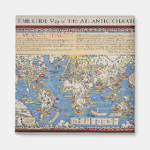 ヴィンテージ統一された国/大西洋憲章の地図 マグネット (正面)