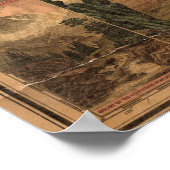 ヴィンテージ統一された州の地図(1883) ポスター (角)