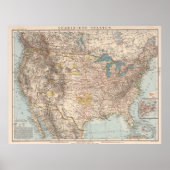 ヴィンテージ統一された州の地図(1898) ポスター (正面)