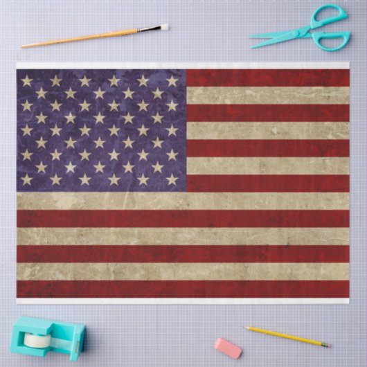 ヴィンテージ統一された州フラグの切り離しティッシュペーパー 薄葉紙 (クラフト)