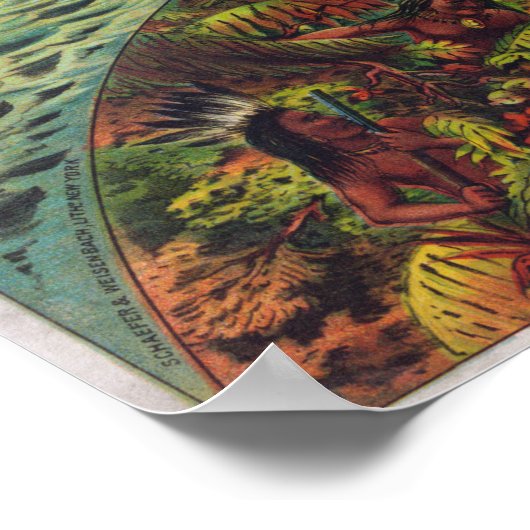 ヴィンテージ統一された州マップランブルトラベル ポスター (角)