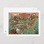 ヴィンテージ統一された州マップランブルトラベル ポストカード (正面/裏面)