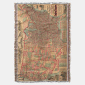 ヴィンテージ統一された州マップ(1883) スローブランケット (正面縦)