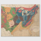 ヴィンテージ統一された州地質図(1872) ラッピングペーパー (フラット)