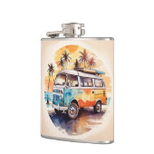 ヴィンテージ絵を描のミニバスビーチ フラスク (左)