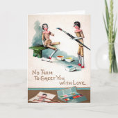 ヴィンテージ絵を描の人形ホリデーカード シーズンカード (正面)