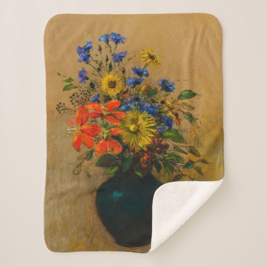 ヴィンテージ絵を描の山花 シェルパブランケット (正面)