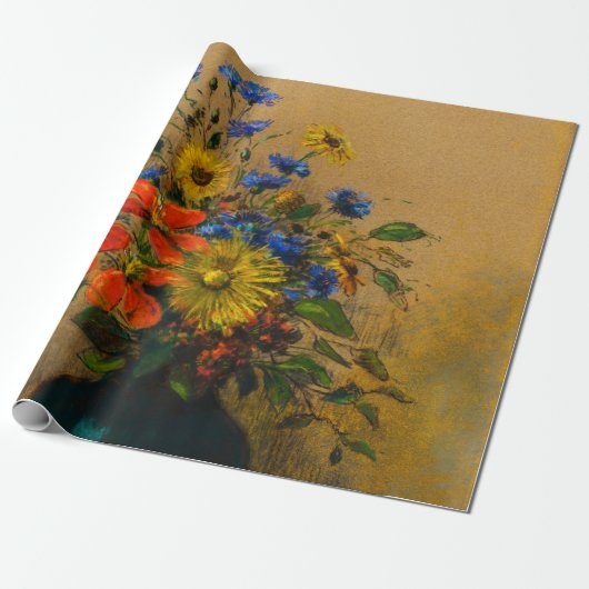 ヴィンテージ絵を描の山花 ラッピングペーパー (アンロールド)