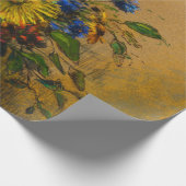 ヴィンテージ絵を描の山花 ラッピングペーパー (角)