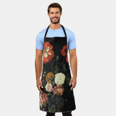 ヴィンテージ絵を描の花による静物詩 エプロン (着用した状態)