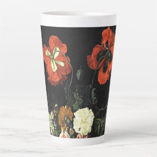 ヴィンテージ絵を描の花による静物詩 カフェラテマグ