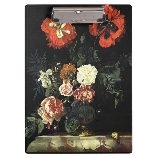 ヴィンテージ絵を描の花による静物詩 クリップボード (正面)