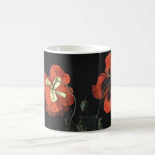 ヴィンテージ絵を描の花による静物詩 コーヒーマグカップ (中央)
