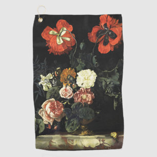 ヴィンテージ絵を描の花による静物詩 ゴルフタオル