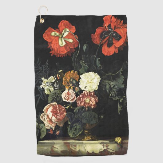 ヴィンテージ絵を描の花による静物詩 ゴルフタオル (正面)