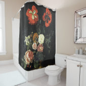 ヴィンテージ絵を描の花による静物詩 シャワーカーテン (インサイチュ)