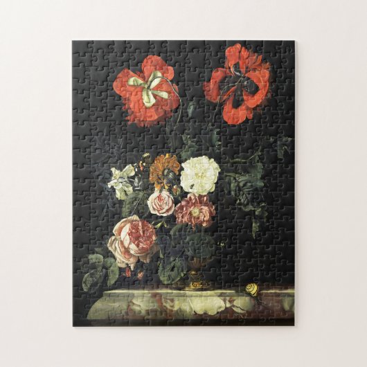 ヴィンテージ絵を描の花による静物詩 ジグソーパズル (縦)