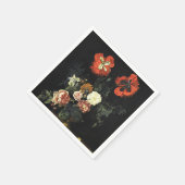 ヴィンテージ絵を描の花による静物詩 スタンダードカクテルナプキン (角)