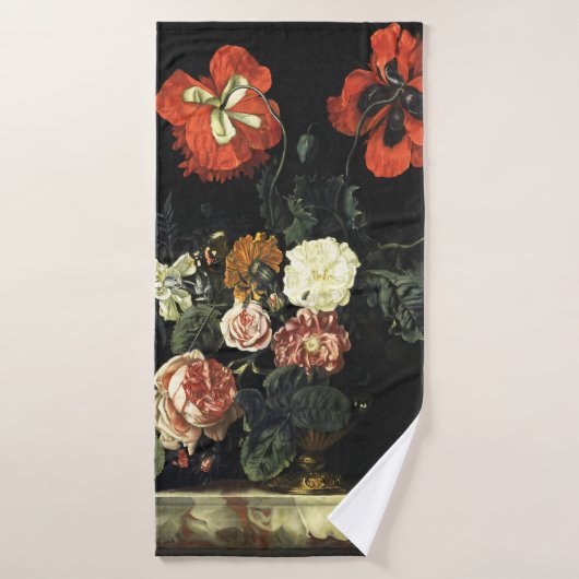 ヴィンテージ絵を描の花による静物詩 バスタオルセット (バスタオル)