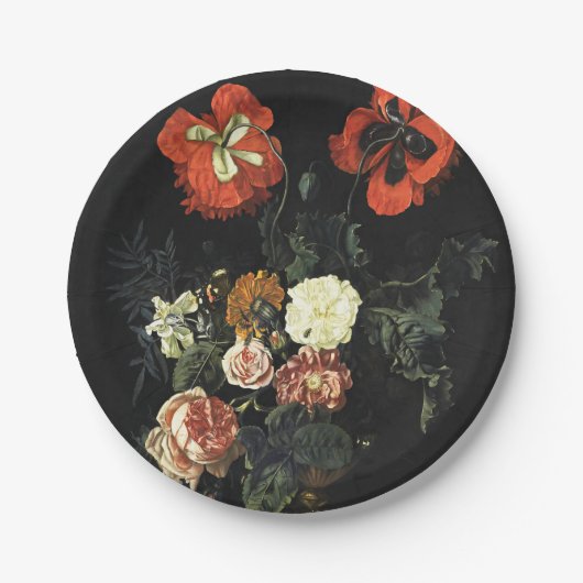 ヴィンテージ絵を描の花による静物詩 ペーパープレート (正面)