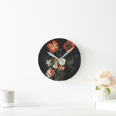 ヴィンテージ絵を描の花による静物詩 ラウンド壁時計 (ホーム)