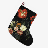 ヴィンテージ絵を描の花による静物詩 ラージクリスマスストッキング (正面 (吊り時))