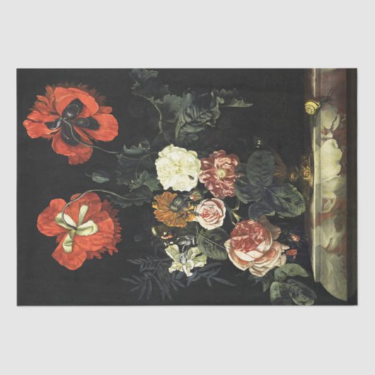 ヴィンテージ絵を描の花による静物詩 薄葉紙 (正面)