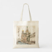 ヴィンテージ絵を描サンクトペテルブルク,ロシア トートバッグ (裏面)