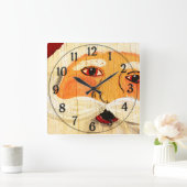 ヴィンテージ絵を描サンタ節顔風化 スクエア壁時計 (ホーム)