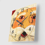 ヴィンテージ絵を描サンタ節顔風化 スクエア壁時計 (傾斜)