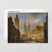 ヴィンテージ絵を描ズプラハシティビューチェコ ポストカード (正面/裏面)