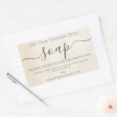 ヴィンテージ絵を描チョーク製オーガニック石鹸 長方形シール (封筒)