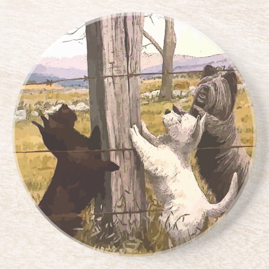 ヴィンテージ絵を描テリアーズ・コースター コースター (正面)