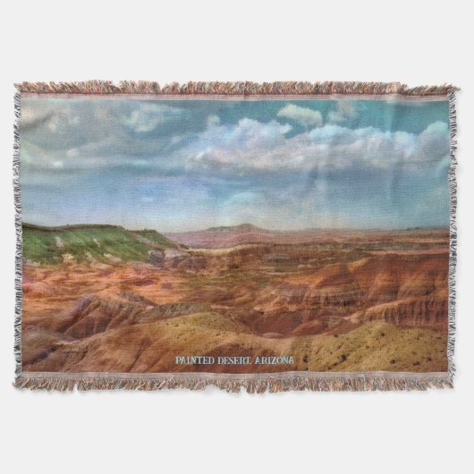 ヴィンテージ絵を描デザートブランケット スローブランケット (正面)