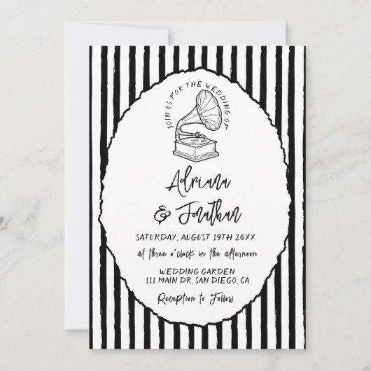 ヴィンテージ絵を描ハド結婚ス 招待状 (正面)