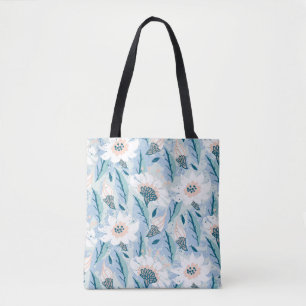 ヴィンテージ絵を描ハンドの花柄 トートバッグ