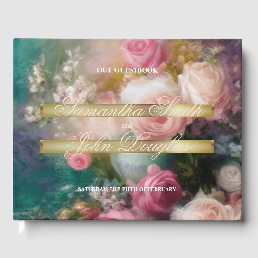 ヴィンテージ絵を描バライン旧オランダスタイル ゲストブック (正面)