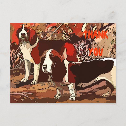 ヴィンテージ絵を描ビーグルサンキューハガキ ポストカード (正面)