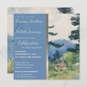 ヴィンテージ絵を描フォレスト結婚式招待状 招待状 (正面/裏面)