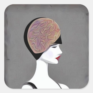 ヴィンテージ絵を描フラッパーマネキン スクエアシール