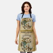 ヴィンテージ絵を描フローラのフランスのパン屋 エプロン (着用した状態)