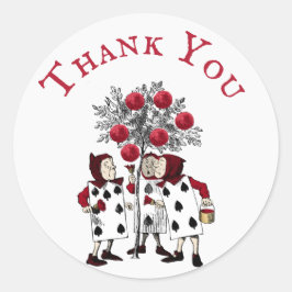 ヴィンテージ絵を描レッドのバラありがとう ラウンドシール