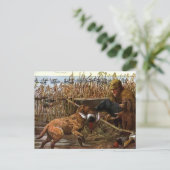 ヴィンテージ絵を描レトリバー&ハンター葉書 ポストカード (スタンド正面)