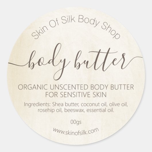 ヴィンテージ絵を描手作り体スクラブバターローション ラウンドシール (正面)