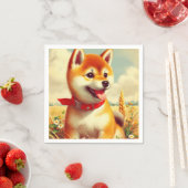 ヴィンテージ絵を描柴犬 スタンダードカクテルナプキン (インサイチュ)