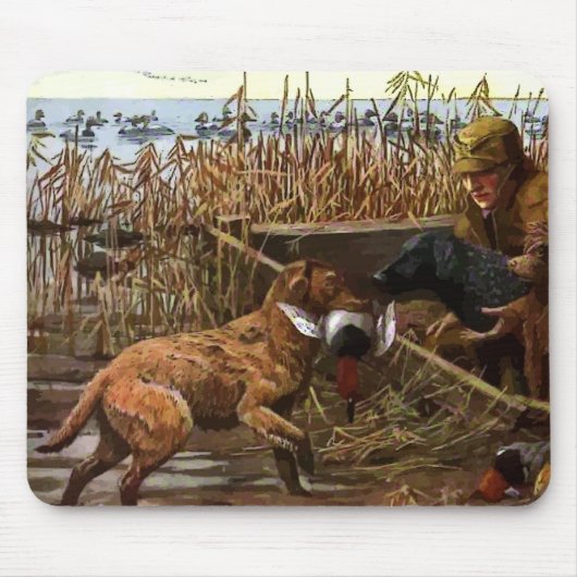 ヴィンテージ絵を描検索器(ハンター付きマウスパッド) マウスパッド (正面)